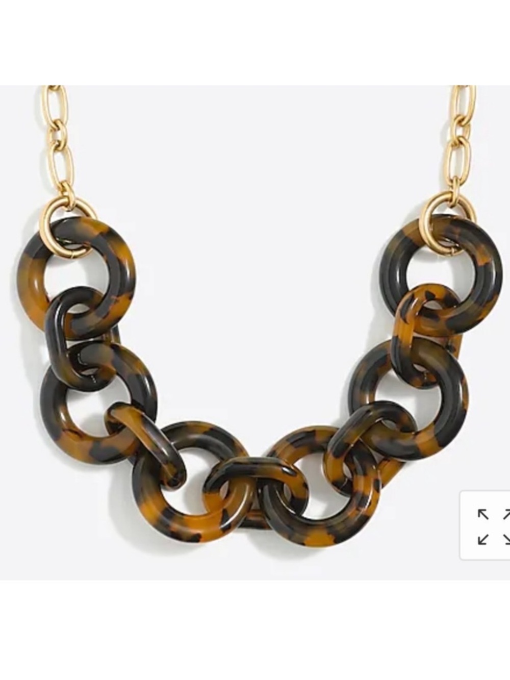 J.CREW Lucite Tortoise Shell Link Necklace - Picture 2 of 6